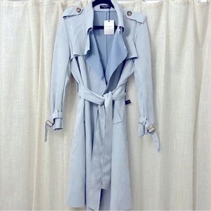 Elegant Gray Women's Trench Coat
